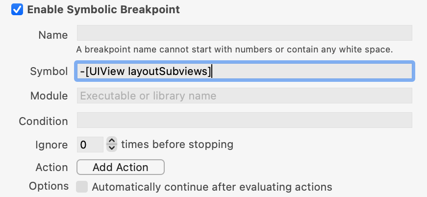 Symbolic Breakpoint Symbolic Breakpoint