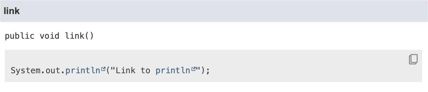 Using @link Using @link